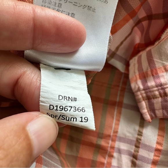 Eddie Bauer Mens Shirt XL Tall Orange Plaid Short Sleeve Performance Pocket Hike - Picture 6 of 11